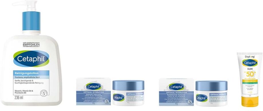 Cetaphil Pflegeset: Tag & Nacht pflegen, reinigen & UV-Schutz 1Set