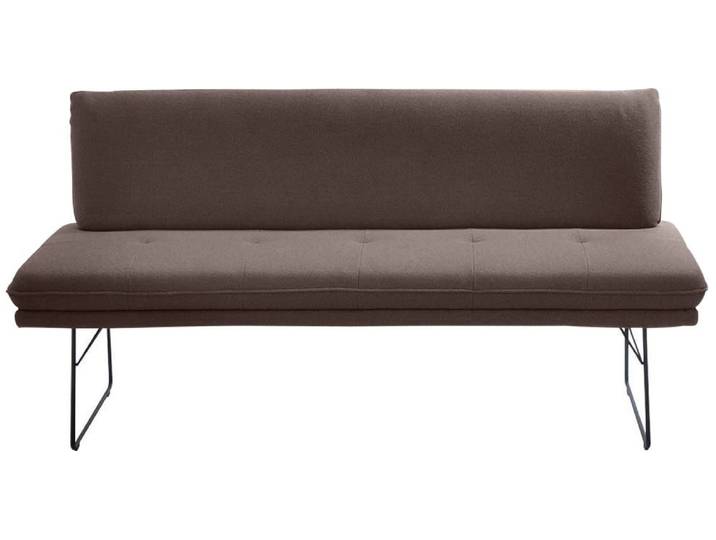 Polsterbank, Flachgewebe, Dunkelbraun, 172×65×87 cm, Gepolstert, Kufenfüße, K+W Komfort & Wohnen