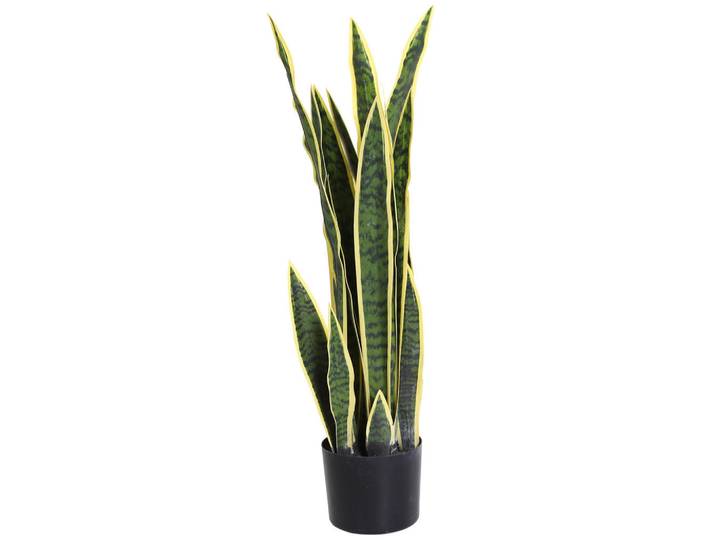 Outsunny Kunstpflanze Schlangenpflanze aus PE Zement Grün, Kunststoff, 77 cm, Dekoration, Blumen & Blumentöpfe, Kunstpflanzen
