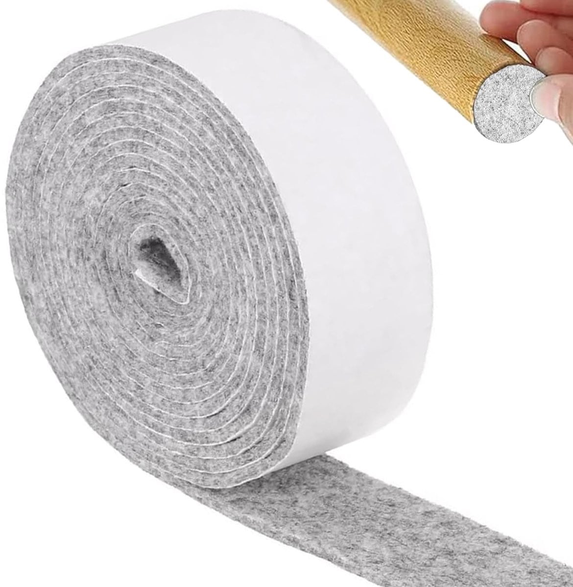 Zelfklevende viltstrips grijs 10 m x 3 cm - 3 mm dikte - Viltplakband voor meubels, ramen en deuren
