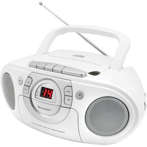 Soundmaster Radio SCD5100WE Boombox, CD, Kassettendeck, Stereo, weiß
