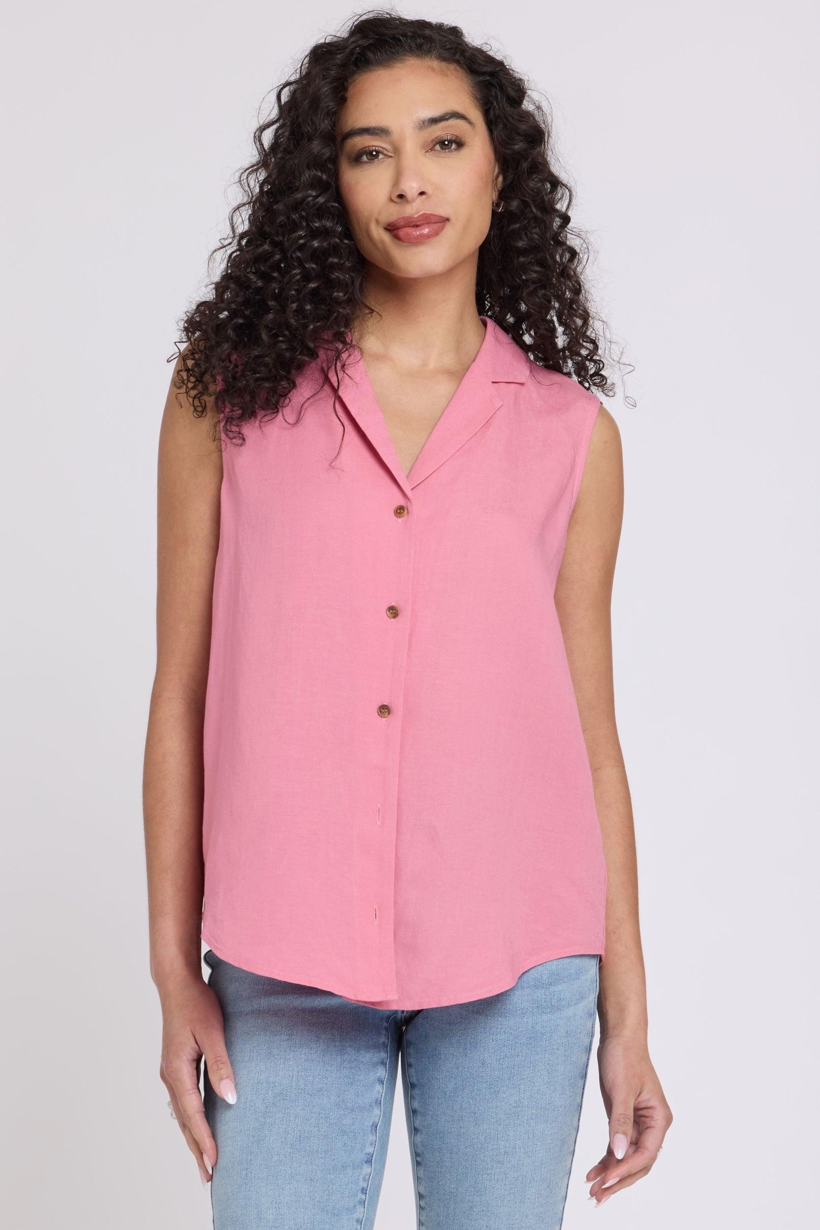 Gabrielle Mouwloze Linnen Blouse