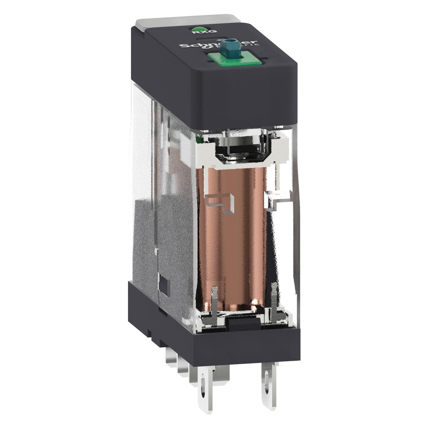 Schneider Electric Relay 1CO 10A 24VDC w Test Button & LED (RXG12BD)