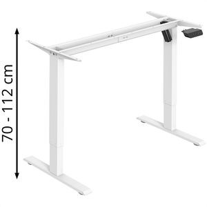Bisley Schreibtischgestell E-StarterTech, 4 Memoryspeicher, elektrisch höhenverstellbar, 112 x 70-112 cm (B/H), weiß