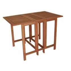 Doppel Klapptisch Villach - 107 x 65 x 75 cm - Farbe: Natur - Doppel Klapptisch aus geöltem Eukalyptusholz (FSC zertifiziert)