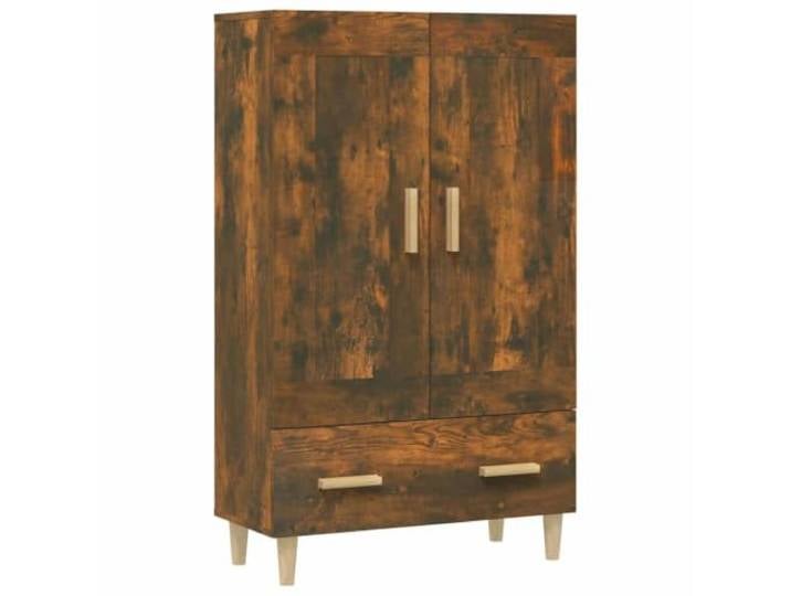 KKgypkn Highboard Räuchereiche 70x31x115 cm Holzwerkstoff 2 Fächer, 1 Schublade, Stauraum, Skandinavisches Design, Mit Wandhalterung