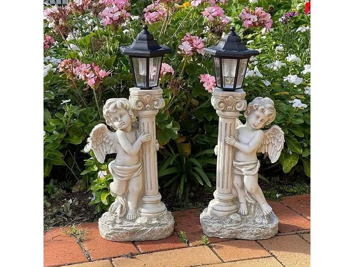 Sculpture d'ange, éclairage solaire extérieur pour jardin, cour, villa, terrasse