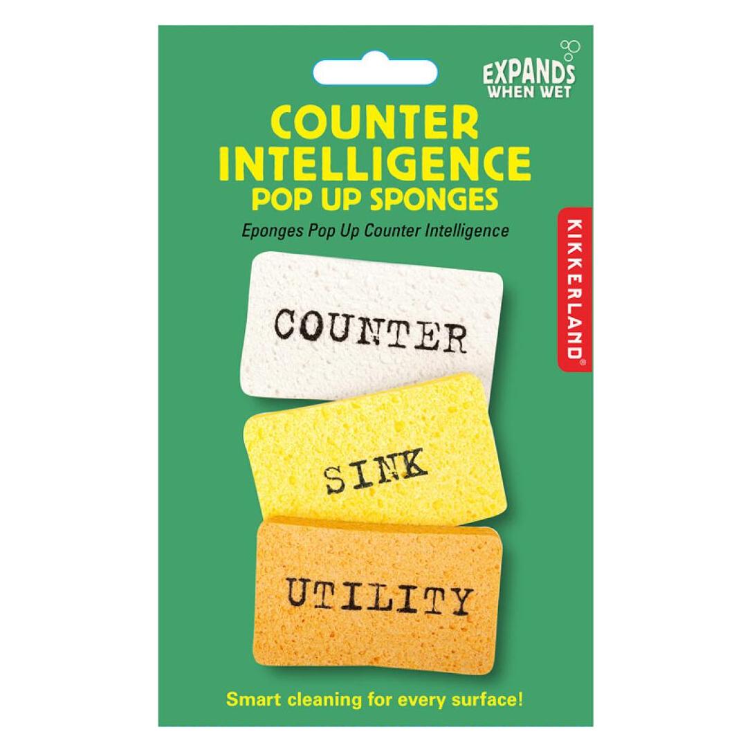 Kikkerland Counter Intelligence Pop-Up Sponges - (wet) (CU382)