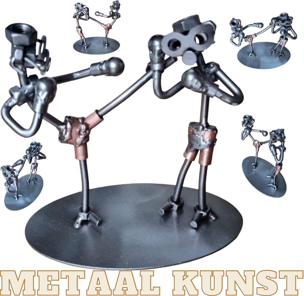 Uniek metalen kickboksen beeld voor volwassenen als decoratief kunstwerk