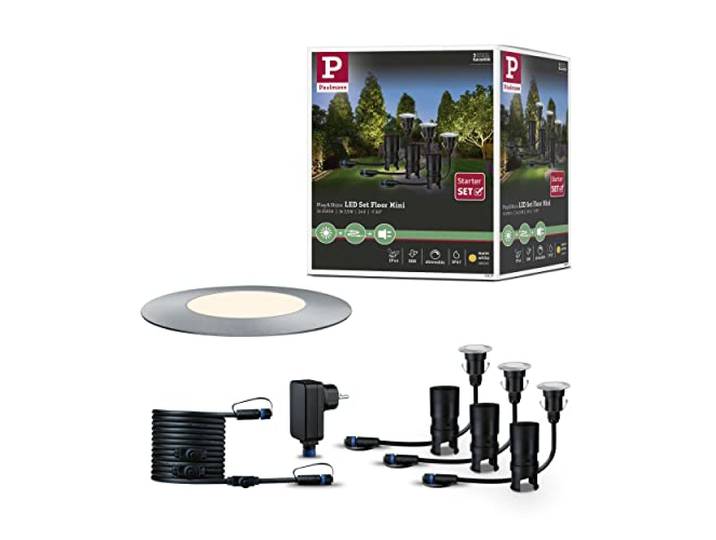 Paulmann 93697 Plug & Shine LED Außenleuchte Floor Mini 3er-Basisset 3000K 3x2,5W 24V 93697 Bodeneinbauleuchte LED Aussenbeleuchtung