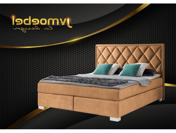 Xlmoebel Boxspringbett Luxus Bett Stoff Hotel Beige für Schlafzimmer Möbel Design Doppel (Boxspringbett 140x210), Made in Europa