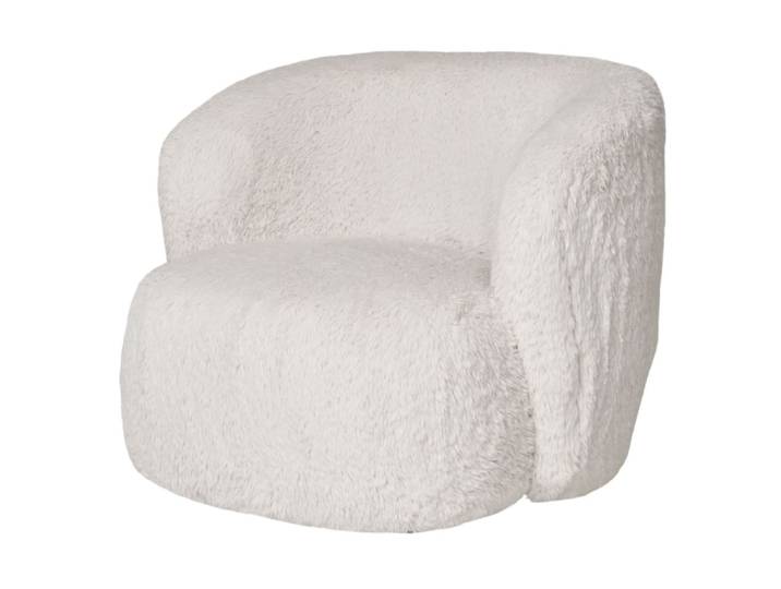 Fauteuil en fourrure artificielle écrue