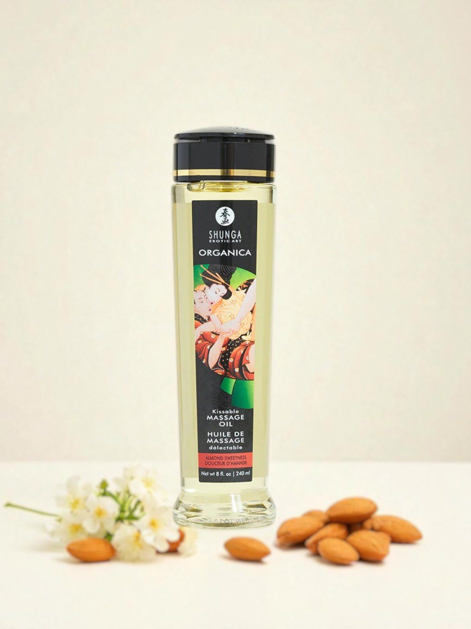 Shunga Huile de massage Organcia Bio douceur d'amande - 240ml