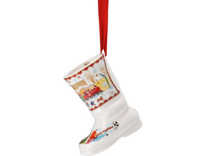 Porseleinen laarzen - Kerstdecoratie hanger - Kerstsfeer creëren - Gelimiteerde editie 2023 - 1 Aantal - Meerkleurig