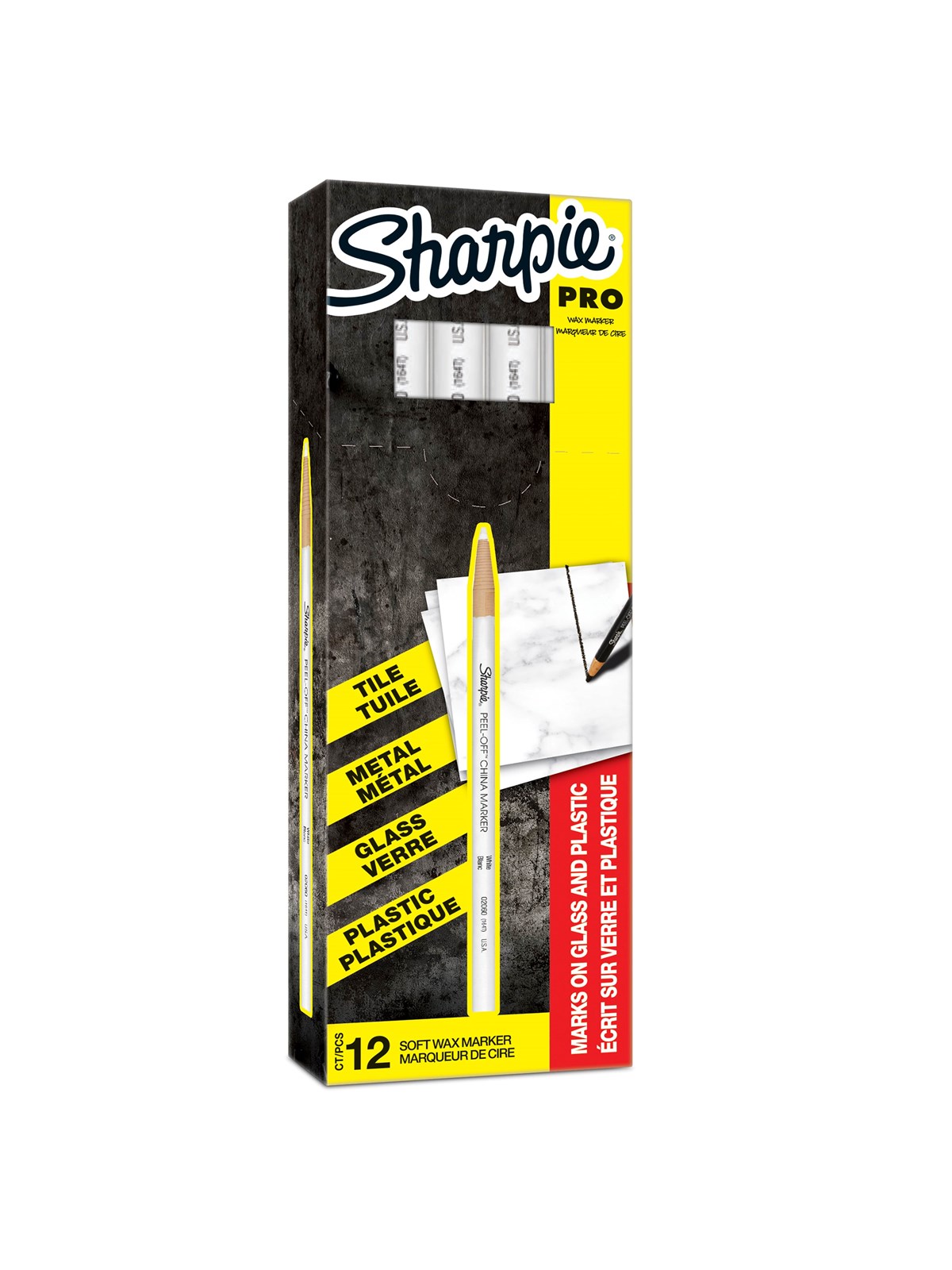 Sharpie China-Wachsmarkerstifte (selbstspitzend) | weiß | 12 Stück