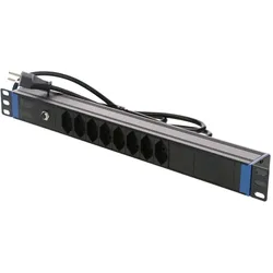 Dsit, Steckdosenleiste, 19"" Schweizer Steckdosenleiste Surge Protection Overload (8x, Typ 13, 1.80 m)