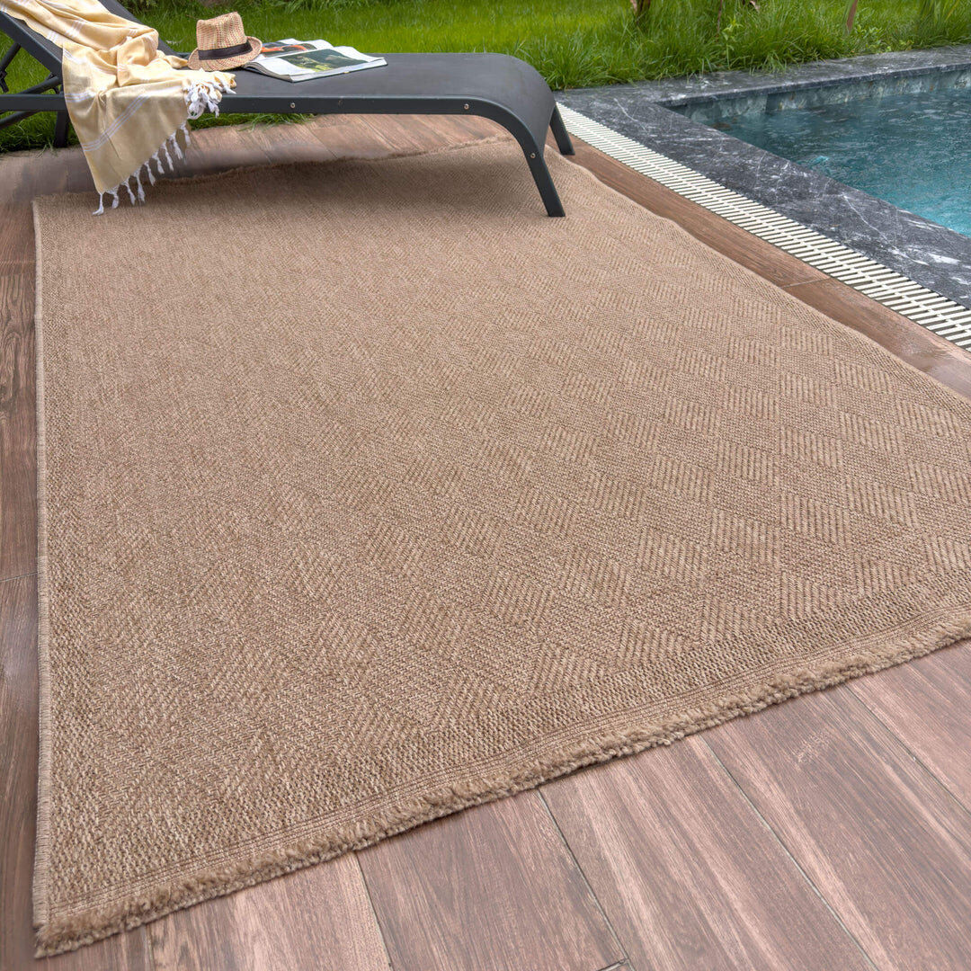 THE RUGS Nature Collection Argyle Indoor / Outdoor Area Rug Beige Rectangle 200 x 290 cm