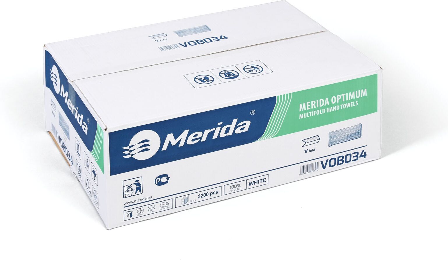 B2B Partner Gefaltete Papierhandtücher OPTIMUM, zweilagig, 3200 Stück, weiß