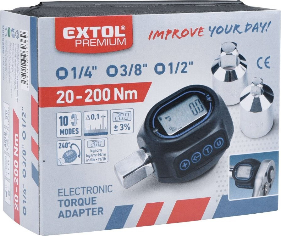 Extol Premium Digitale Momentsleutel 1/2" 20-200 Nm