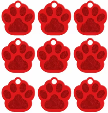 Inspire Curations PawGuard Personalized Pet ID Tags For Dogs & Cats red 35x34x1 Mm