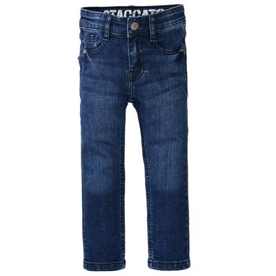 Slim-fit-Jeans STACCATO "STCSAM", Mädchen, Gr. 128, Normalgrößen, blau (jeansblau), Obermaterial: 80% Baumwolle, 19% Polyester, 1% Elasthan., Jeans Slim-fit-Jeans, Slim Fit