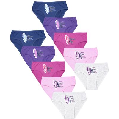 Slip TUPTAM "Slips Mädchen Slips mit Aufdruck 10er Pack", Kinder, Gr. 152, lila (slips, schmetterling rosa lila grau dunkelblau), Unterhosen Slip