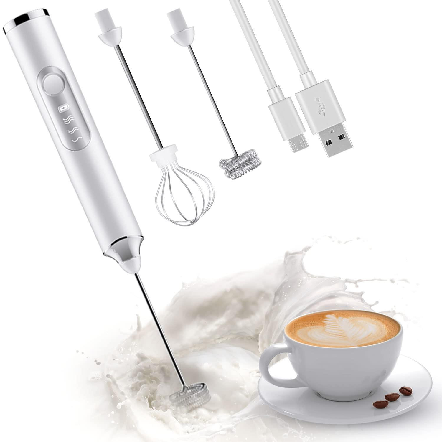 Selius Melkopschuimer Handheld, USB Oplaadbaar, Koffieklopper met 3 Standen