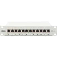 10" Patchpanel DN-91612S-EA-G, 12-Port, Cat.6a grau, 1HE, Rack Mount, geschirmt