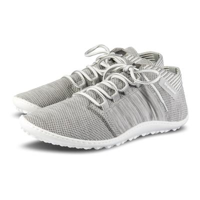 Barfußschuh LEGUANO "BEAT", Damen, Gr. 37, grau (hellgrau, meliert), Textil, Schuhe Barfußschuh, Freizeitschuh, Halbschuh, Schnürschuh für Maschinenwäsche geeignet