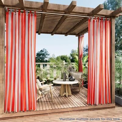 Awesome Home Stripe Outdoor UV Protected Privacy Tab Top Panel