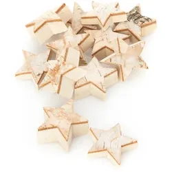 Sterne aus Birkenholz, 1–2 cm, 12 Stück
