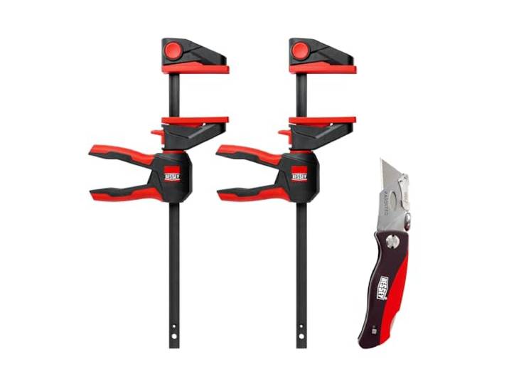 BESSEY Speciale actie EZ360SET-A, 2x eenhandklem met draaibare handgreep EZ360-30 + 1 x DBKPH-EU, winst 1 van 22 BESSEY shirts