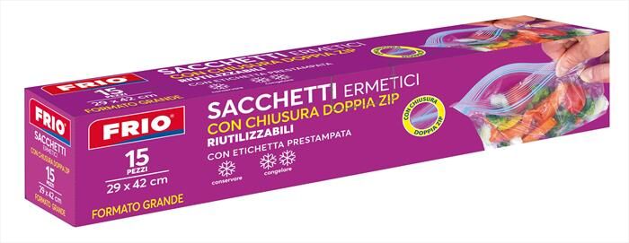 LAVATELLI Frio Sacchetti Chiusura Doppia Zip Grandi 29x42 C