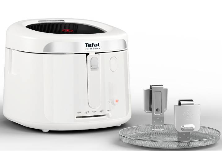 TEFAL Fritteuse Filtra Vision , weiß, B:31,1cm H:27,3cm T:35,7cm, Fritteusen, extragroßes Sichtfenster für bessere Sicht, Filtersieb, FF2541, Fritteuse