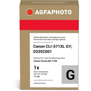 AgfaPhoto kompatibel für Canon CLI-571GY XL,  Tinte, 11ml, grau