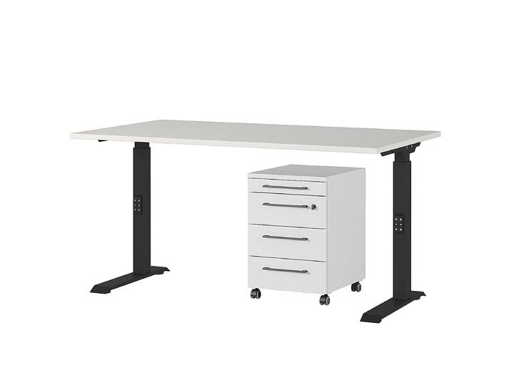 Ensemble de bureau Agenda - Type B 140cm Gris/Gris lumineux