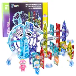 Magnetische Weltraumbausteine, Kugelbahn, leuchtende Figuren, 120 Stück.