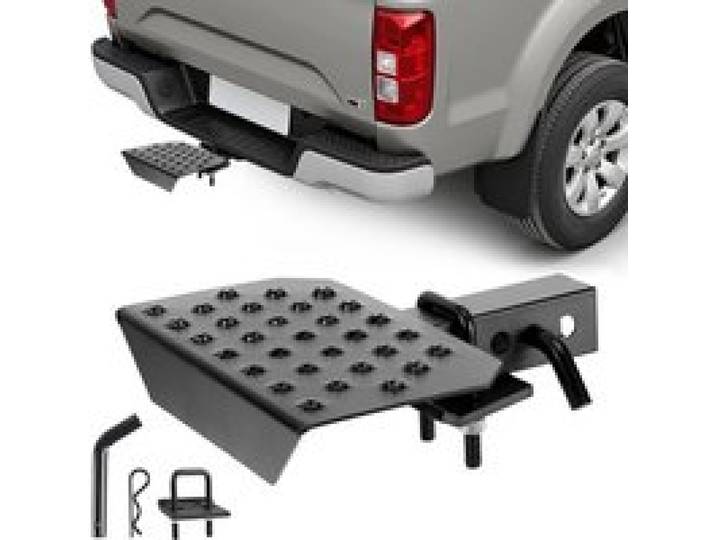 VEVOR Marchepied d'attelage antidérapant pour récepteur 50,8 mm, protection de pare-chocs arrière 385 mm en acier, charge 158,7 kg, avec kit de goupilles et stabilisateur, pour camions, SUV, pick-up