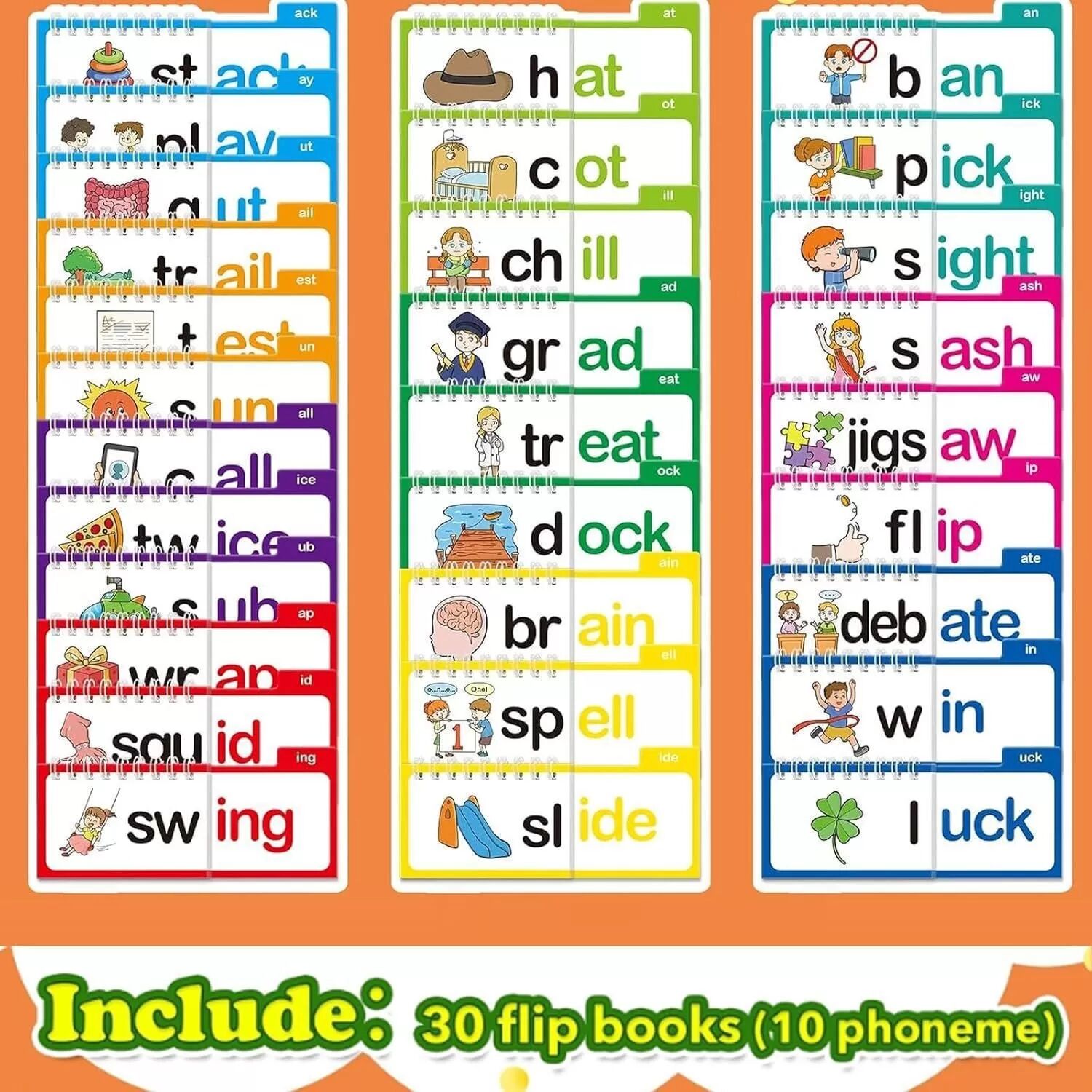 INF Vokabelkarten - 30 Read and Rhyme Flip Books für spielerisches Lernen