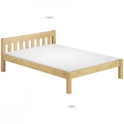 Erst-Holz Doppelbett Ehebett Bettrahmen Kiefer massiv 160x200 Matratze Rollrost Bettgestell 60.38-16 M