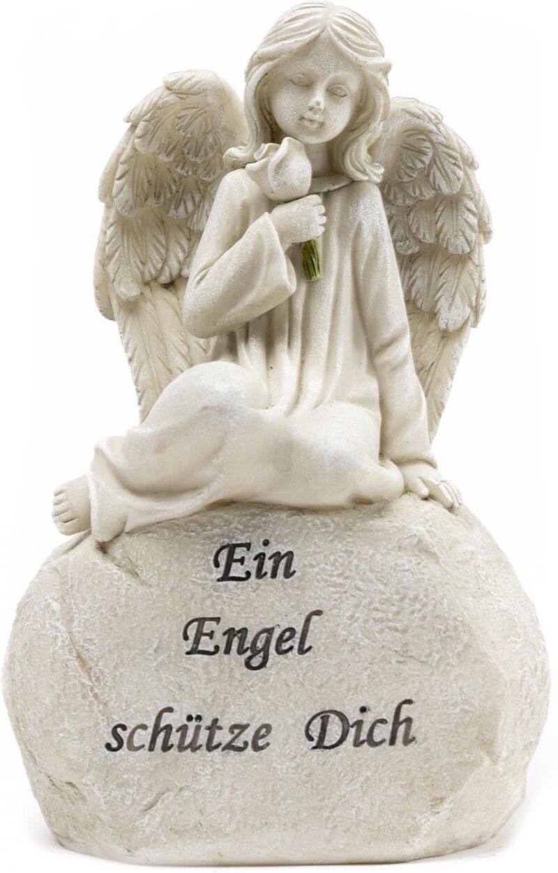 TrendLine Figur Engel 20 x 13 cm grau