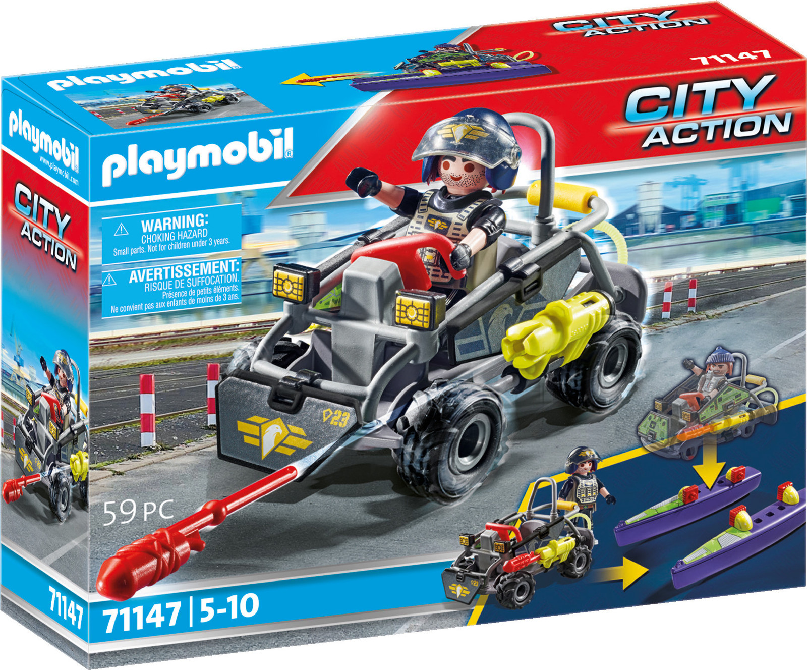 Playmobil 71147 Transforming Bandit Quad Police Elite Unit CityAction
