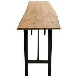 SIT Möbel Stehtisch aus Akazie mit echter Baumkante, antikschwarzes Gestellt|B124,5 x T51 x H112cm|07107-68|Serie TISCHE & BÄNKE