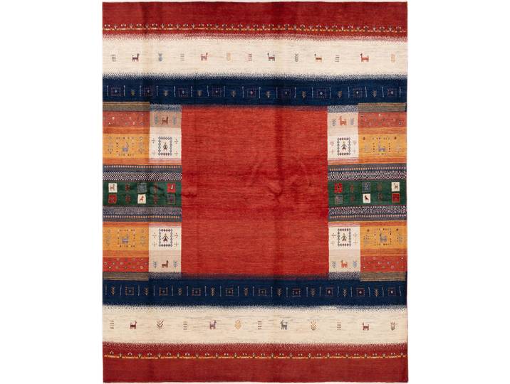 Perser Gabbeh Loribaft Teppich 203x254 Handgeknüpft Modern Orientteppich Perserteppich Wolle