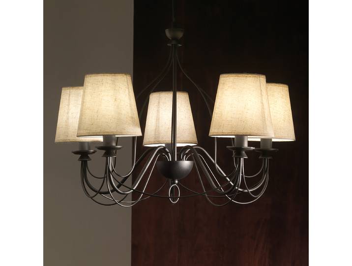 Lustre Loris 65 x 130 x 65cm Blanc/Noir/Blanc Coton E14