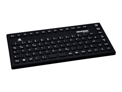 GETT InduProof Smart Compact Tastatur - Kabel Konnektivität - USB Schnittstelle - Deutsch - QWERTZ Layout - Schwarz - Industrieller Silikongummi Keyswitch - 86 Taste(n)