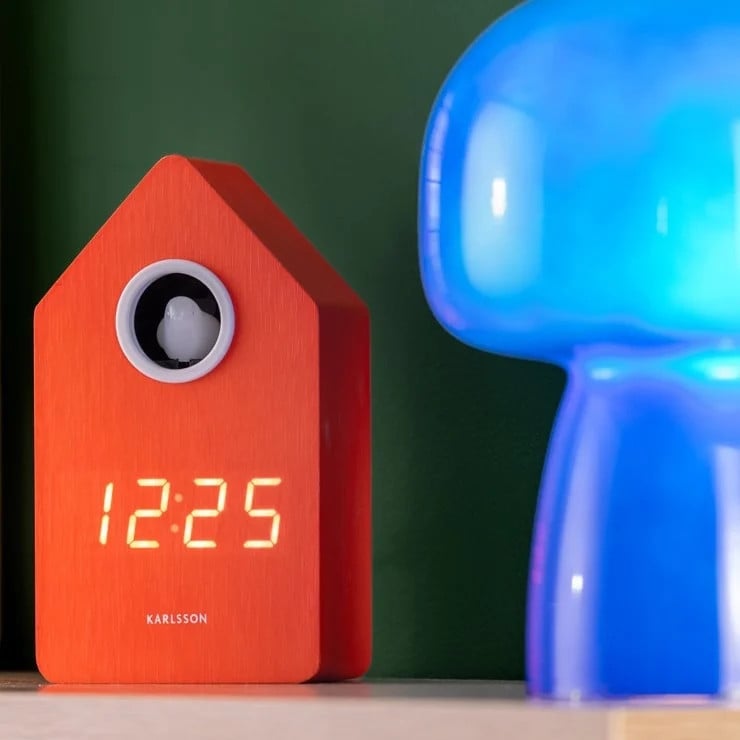 Karlsson Cuckoo LED Wekker - Oranje