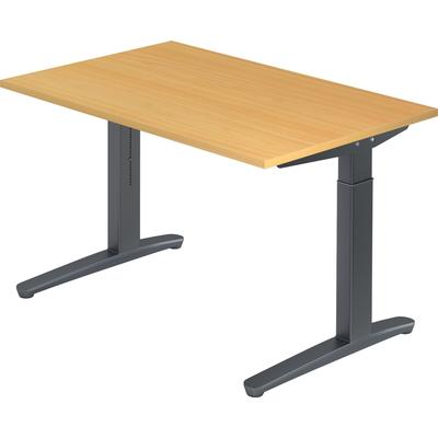 Hammerbacher Schreibtisch C-Fuß 120x80cm Buche/Graphit
