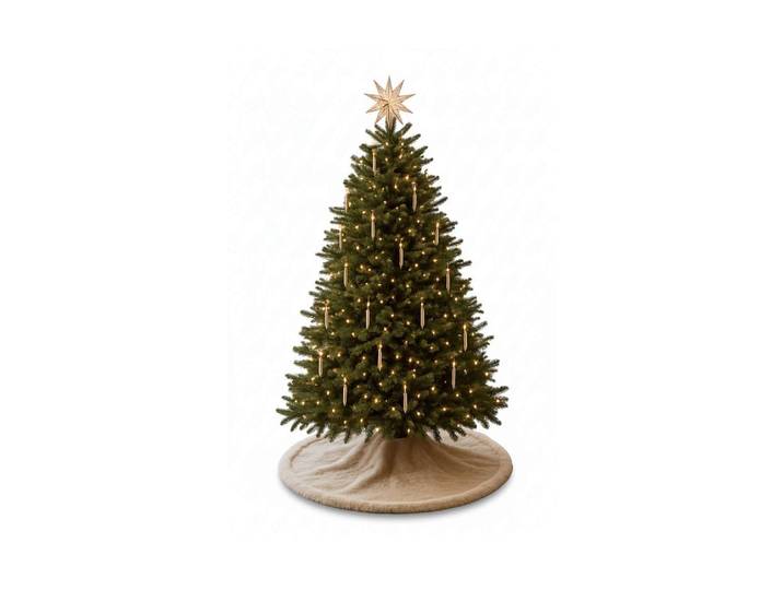 Weihnachtsbaumdecke Conceptum Hypnose , beige (crème), B:100cm T:100cm, Polyester, Weihnachtsbaumschmuck, Weihnachtsbaumdecke