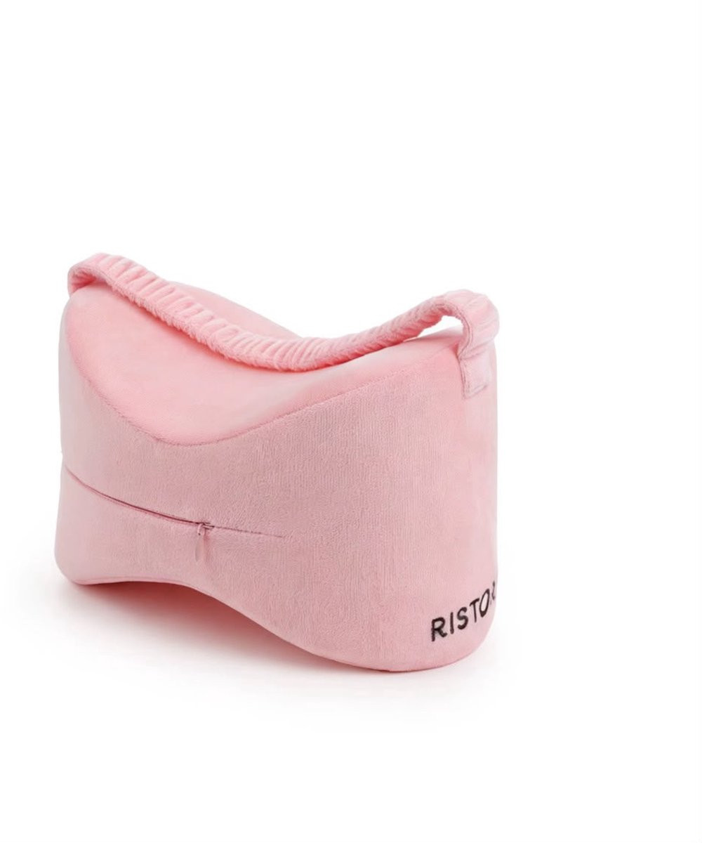 Ristorah Ergonomisch Kniekussen - Memory Foam Orthopedisch Kniekussen met Band - Roze